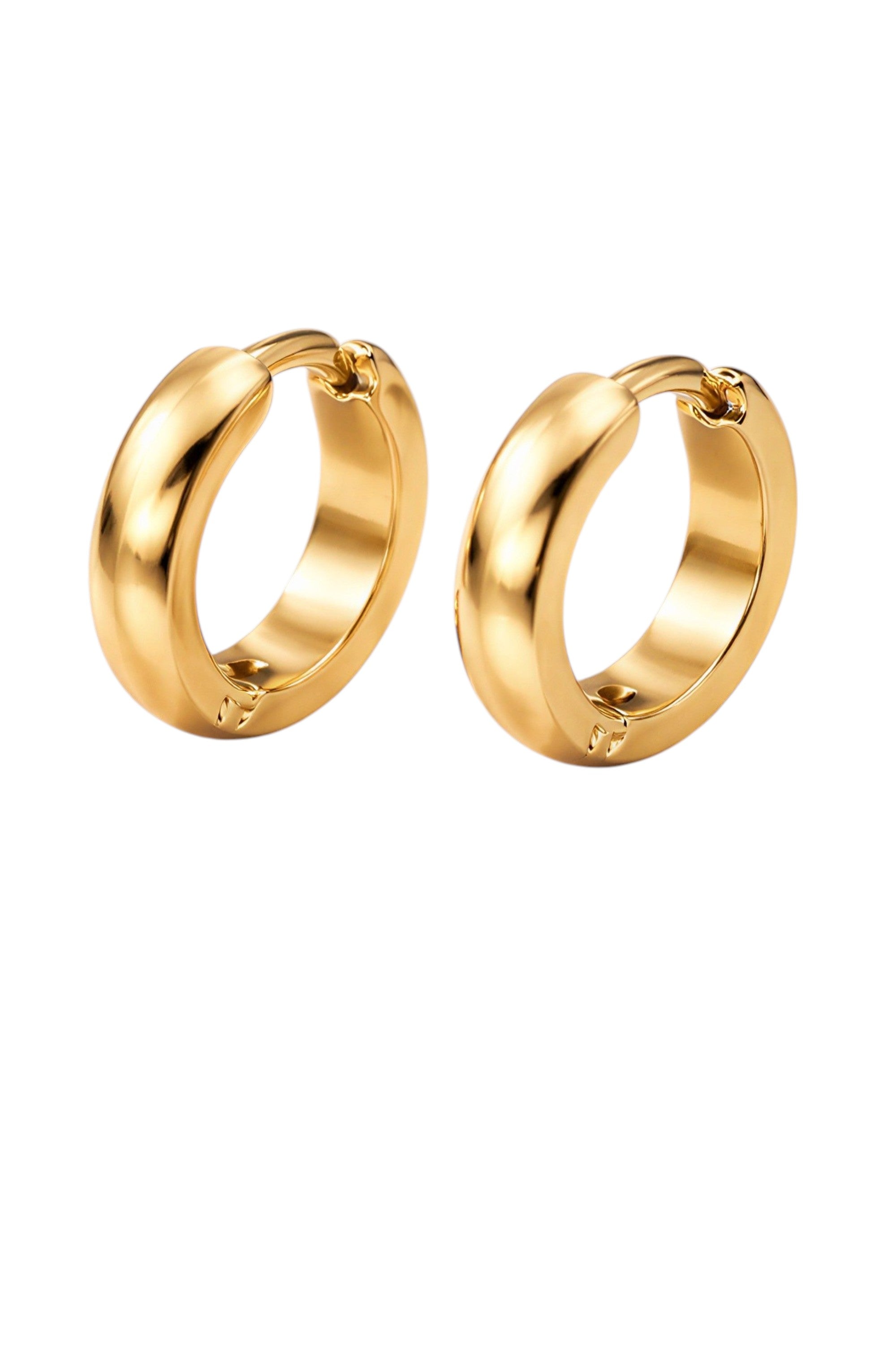 premium stainless steel mens huggie earrings high polish finish