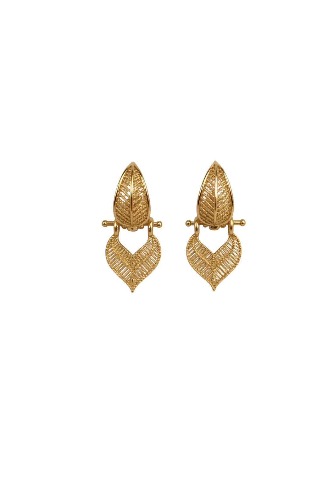 Gold Plated Leaf Drop Earrings – Lightweight Statement Party Wear Jewellery for Women - VAYNORA JEWELS
