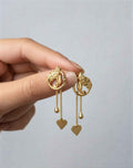 Gold Plated Leaf Drop Earrings for Women – Lightweight Floral Chain Dangle Jewellery