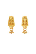 Gold Plated Traditional Floral Drop Earrings for Women – Lightweight Ethnic Jewellery with Ghungroo