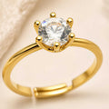 Anti Tarnish Gold Plated Solitaire Ring for Women