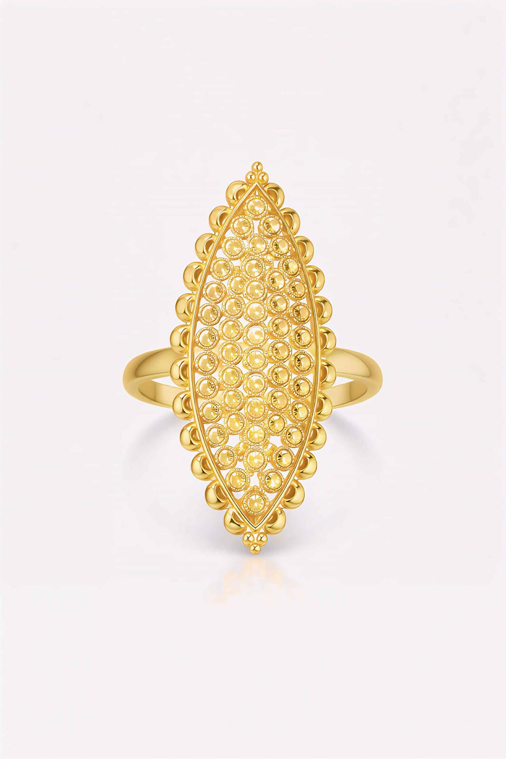 Gold Plated Designer Long Ring for Women – Traditional Ethnic Statement Finger Ring