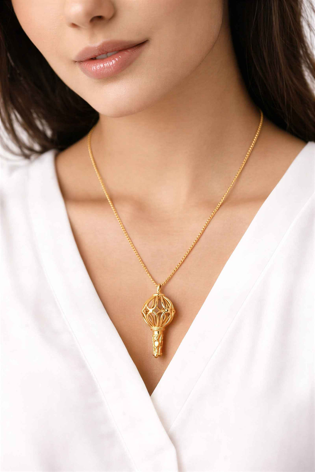 Luxury Gold Plated Designer Jay Shree Ram Pendant Necklace for Women & Men | Elegant Statement Chain Jewellery