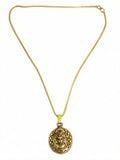Gold Plated Hanuman Ji Pendant Chain for Men and Women Anti Tarnish Religious Necklace Front View