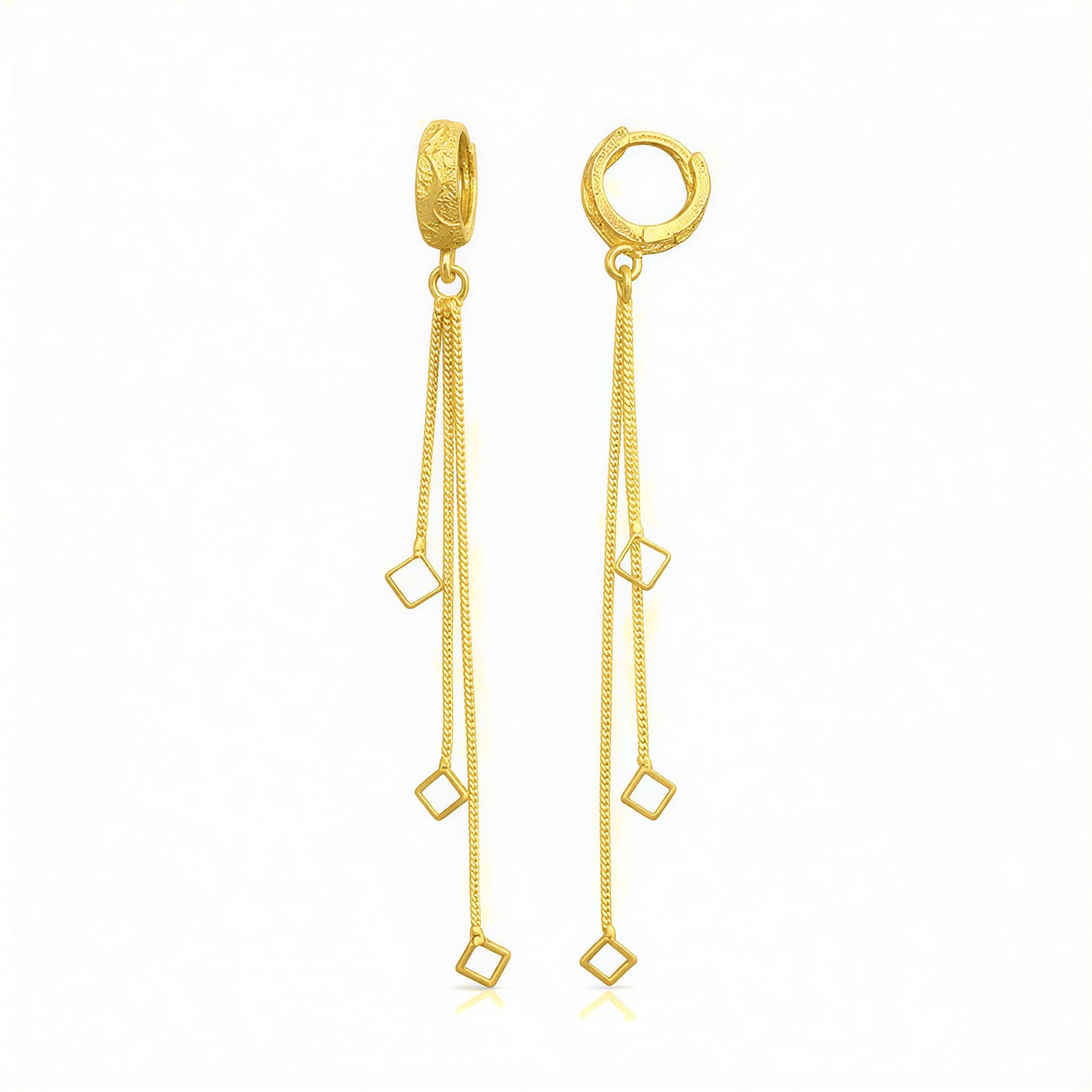 VAYNORA JEWELS Gold Plated Long Chain Tassel Earrings—stylish dangle drop fashion jewellery for women and girls.