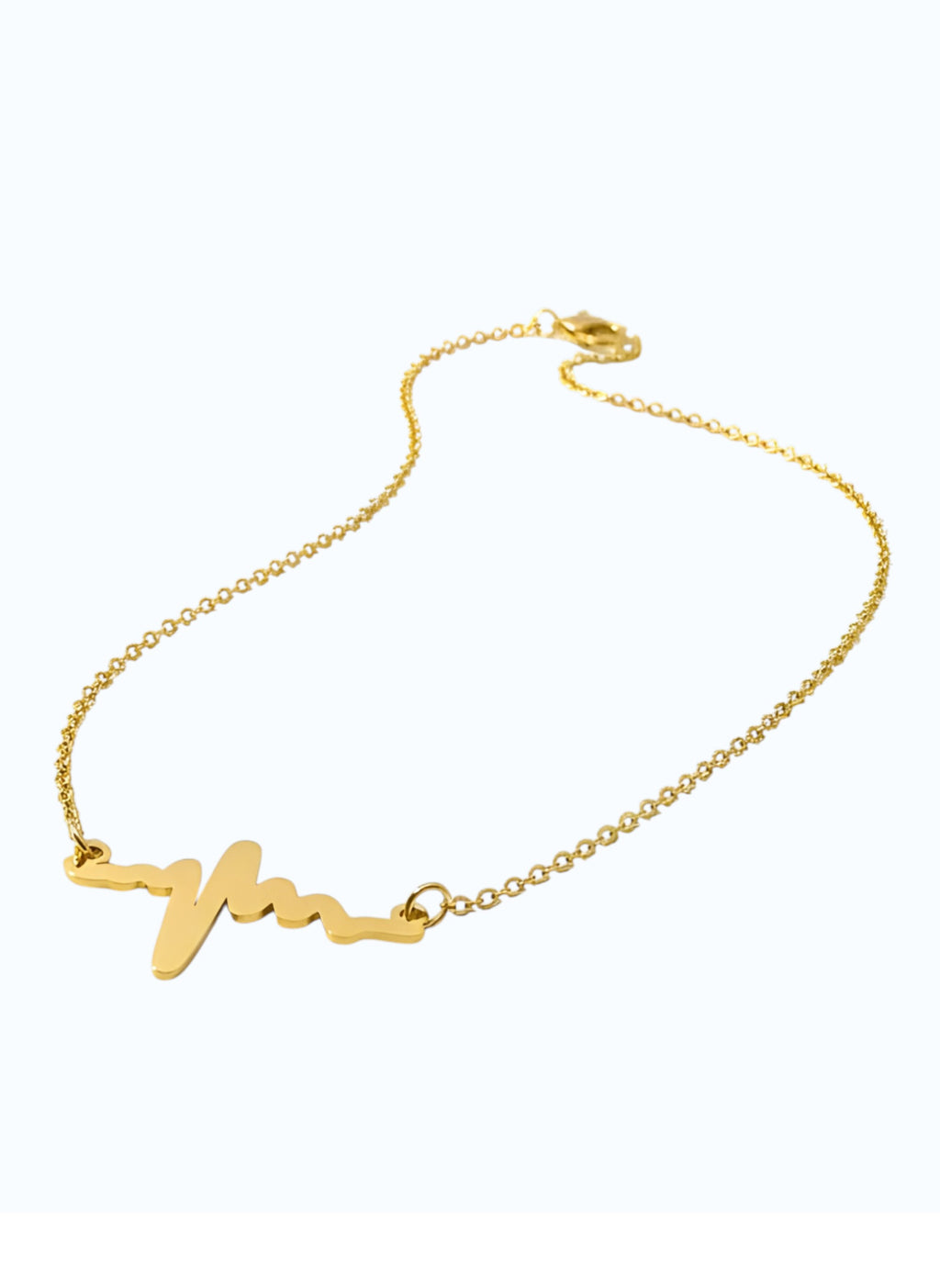 Gold Plated Heartbeat Pendant Necklace for Women – Stylish ECG Chain for Girls (Daily Wear Jewellery) - VAYNORA JEWELS