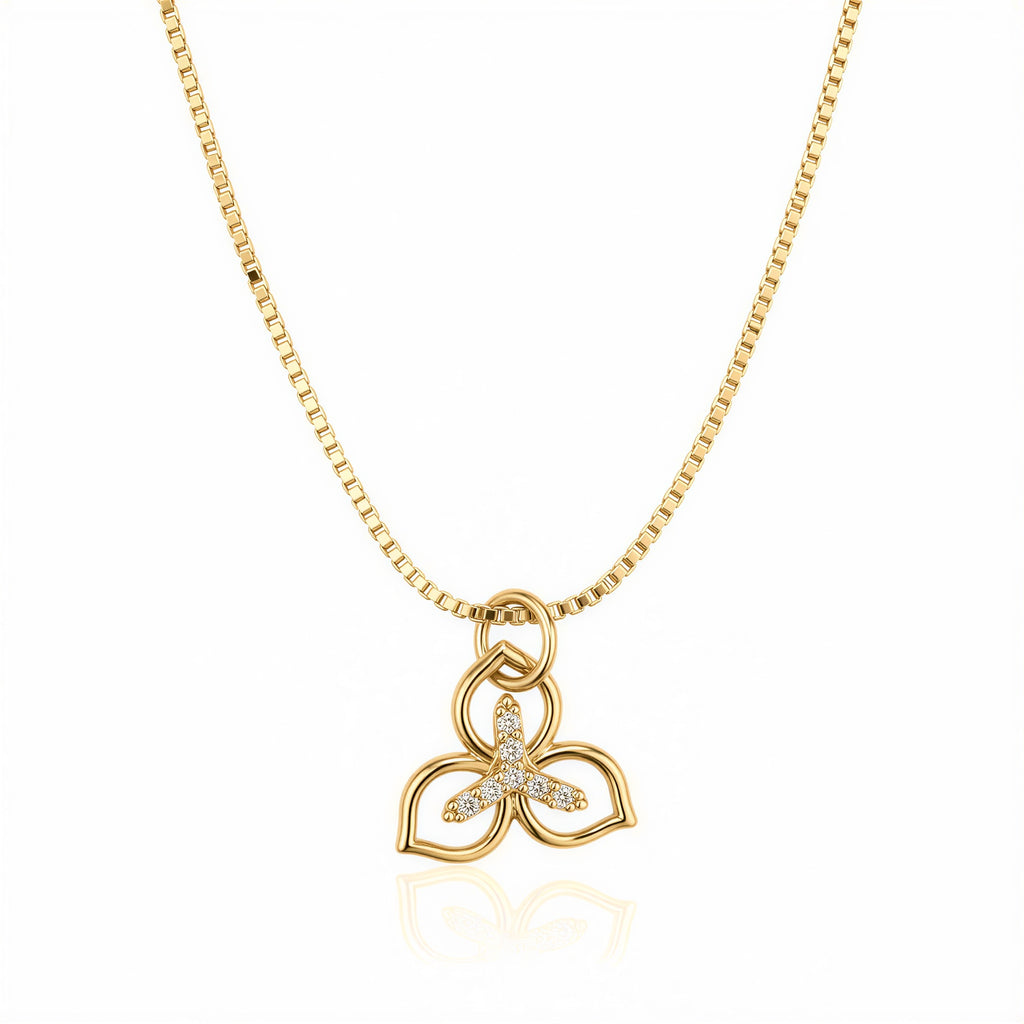 Gold plated floral pendant necklace for women