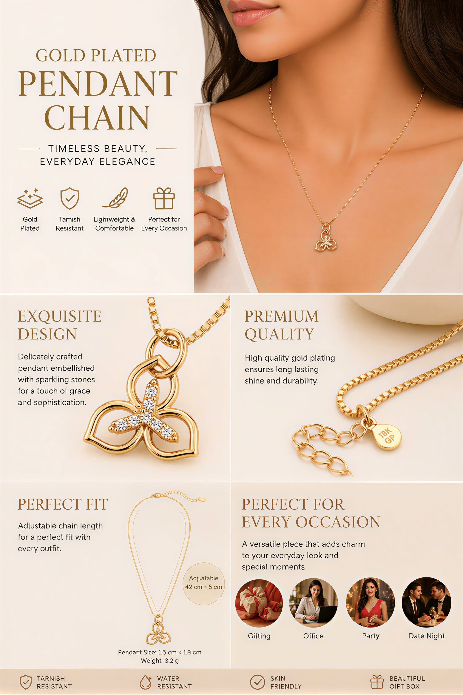 Designer pendant jewelry gift for women