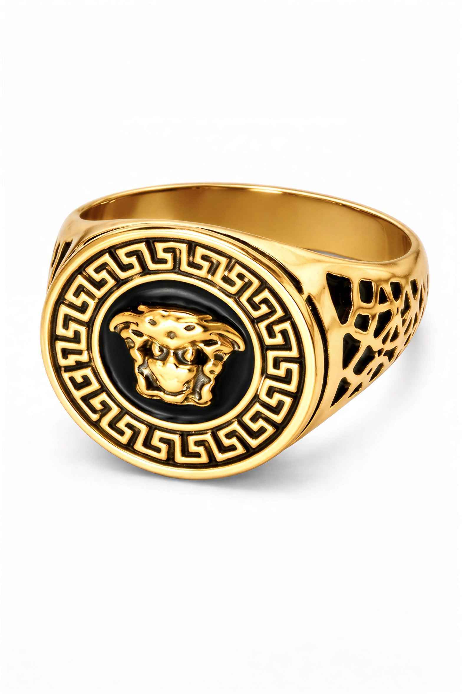 Men’s Luxury Medusa Head Ring Combo (Set of 3) – Gold, Silver & Two Tone Designer Statement Rings | Premium Stainless Steel Fashion Jewellery