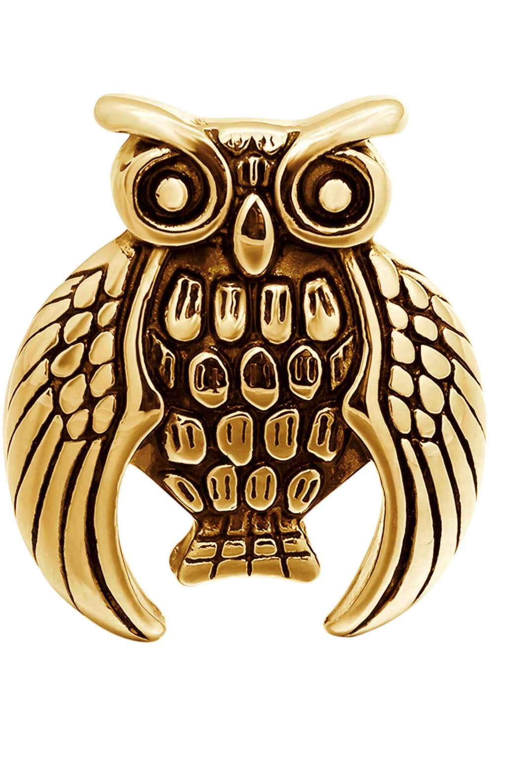 Oxidised Gold Plated Owl Design Statement Ring for Men & Women | Vintage Animal Design Fashion Ring for Boys, Girls, Men & Women | Party Wear Statement Finger Ring