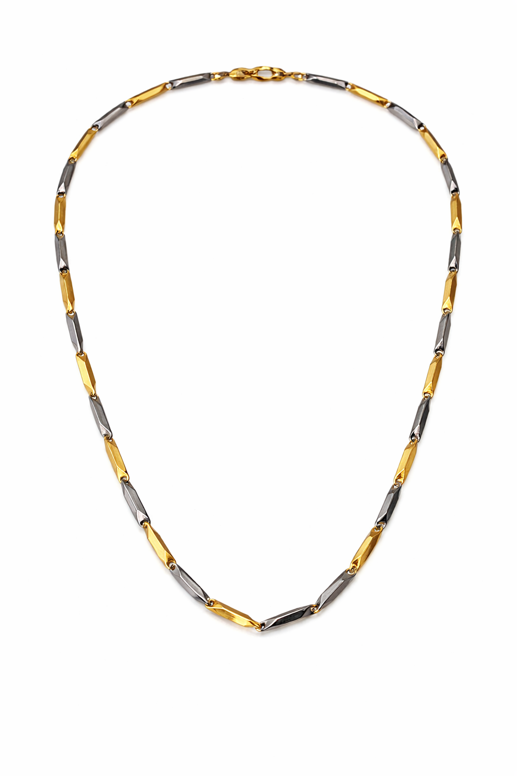 Men’s Stainless Steel Two-Tone Chain Necklace – Gold & Silver Link Design | Premium Stylish Daily Wear Chain - VAYNORA JEWELS