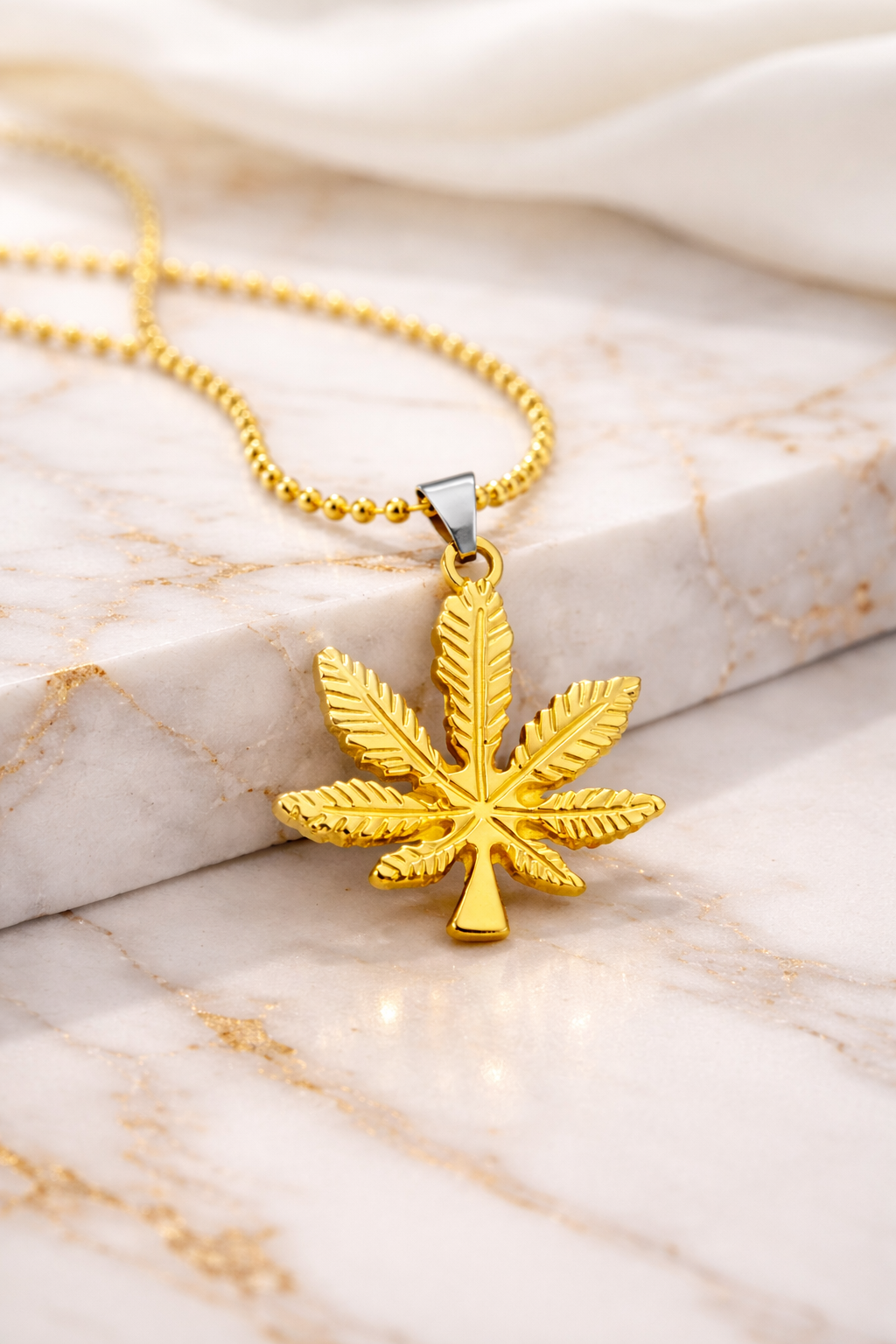 Premium Gold Plated Leaf Pendant Chain for Men & Women | Stylish Statement Necklace | Trendy Fashion Jewellery India - VAYNORA JEWELS