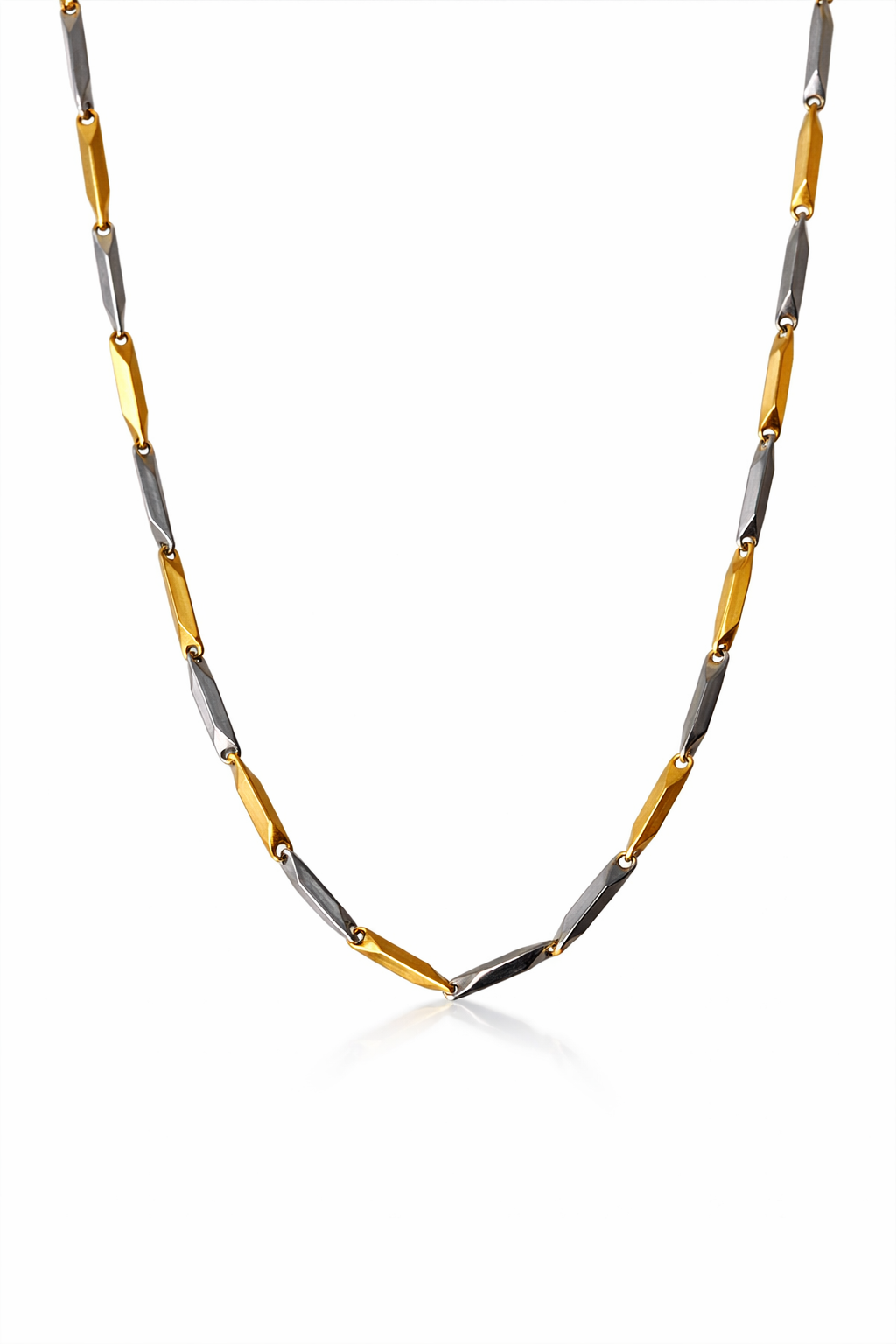 Men’s Stainless Steel Two-Tone Chain Necklace – Gold & Silver Link Design | Premium Stylish Daily Wear Chain - VAYNORA JEWELS