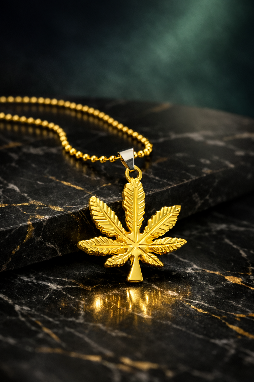 Premium Gold Plated Leaf Pendant Chain for Men & Women | Stylish Statement Necklace | Trendy Fashion Jewellery India - VAYNORA JEWELS