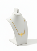 Gold Heartbeat Pendant Necklace for Women | ECG Pulse Design Chain Pendant | Trendy Minimalist Love Jewelry Gift - VAYNORA JEWELS