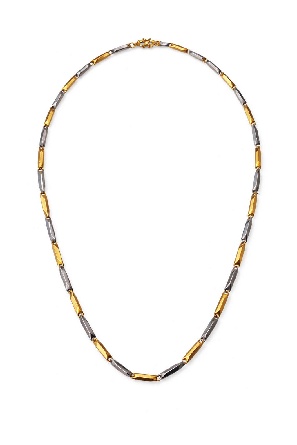 Men’s Stainless Steel Two-Tone Chain Necklace – Gold & Silver Link Design | Premium Stylish Daily Wear Chain - VAYNORA JEWELS