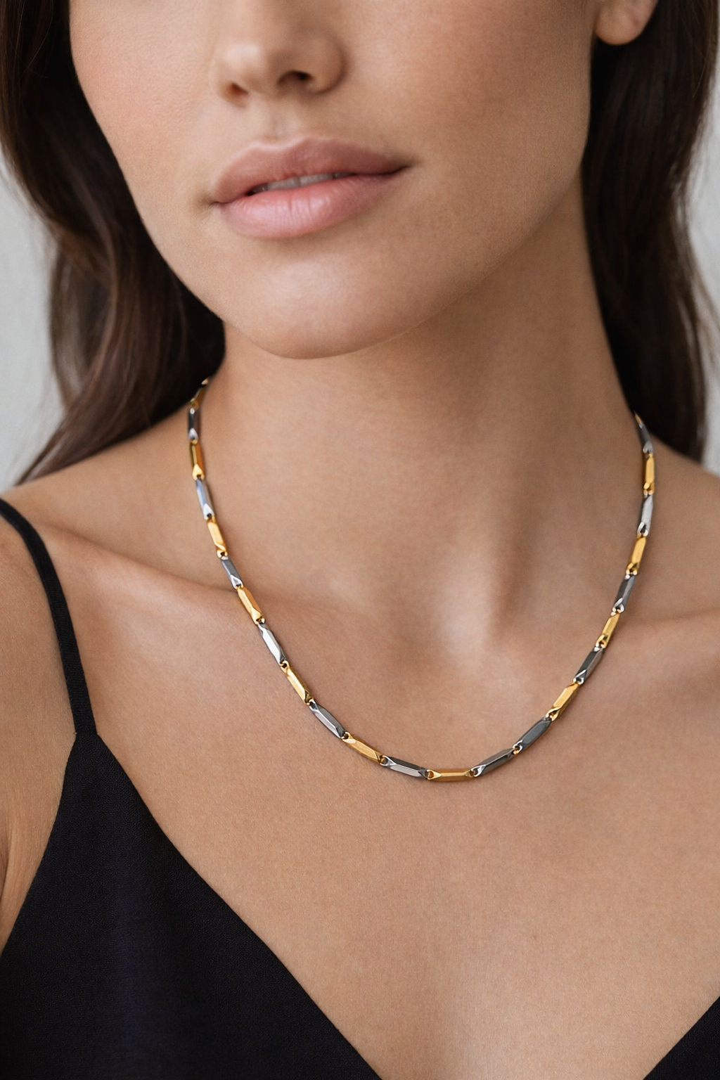 Men’s Stainless Steel Two-Tone Chain Necklace – Gold & Silver Link Design | Premium Stylish Daily Wear Chain - VAYNORA JEWELS