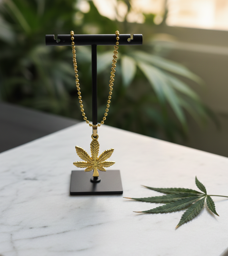 Premium Gold Plated Leaf Pendant Chain for Men & Women | Stylish Statement Necklace | Trendy Fashion Jewellery India