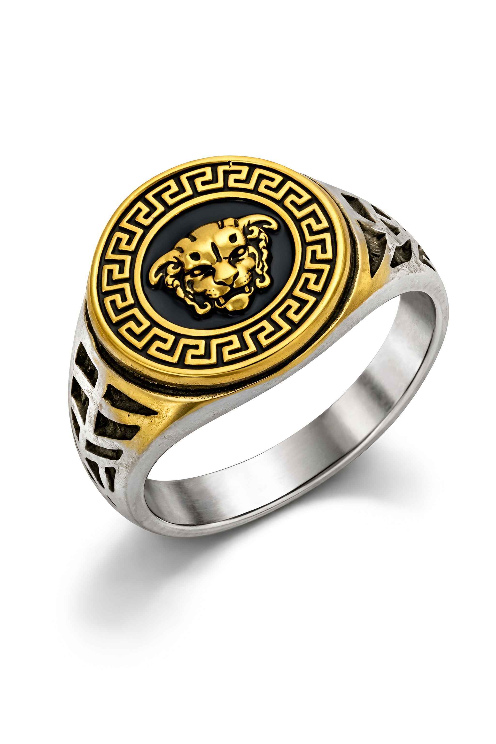 Men’s Luxury Medusa Head Ring Combo (Set of 3) – Gold, Silver & Two Tone Designer Statement Rings | Premium Stainless Steel Fashion Jewellery