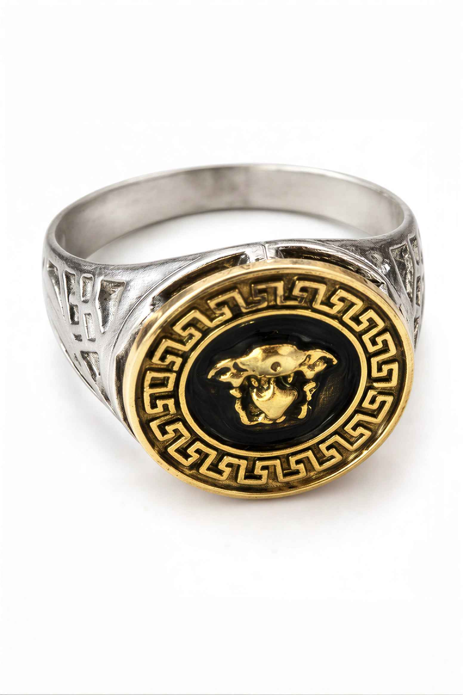 Men’s Luxury Medusa Head Ring Combo (Set of 3) – Gold, Silver & Two Tone Designer Statement Rings | Premium Stainless Steel Fashion Jewellery