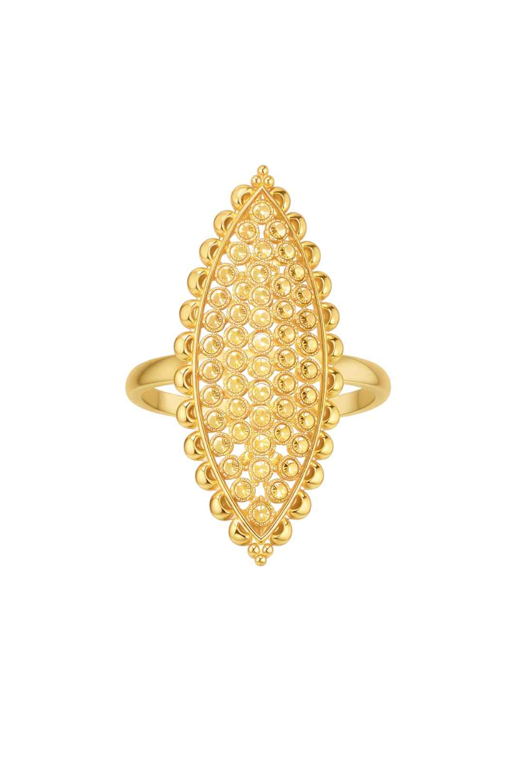 Gold Plated Designer Long Ring for Women – Traditional Ethnic Statement Finger Ring