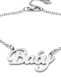 Silver Plated Baby Name Pendant Chain for Girls & Women | Stylish Name Necklace | Cute Fashion Jewellery | Birthday Gift for Her