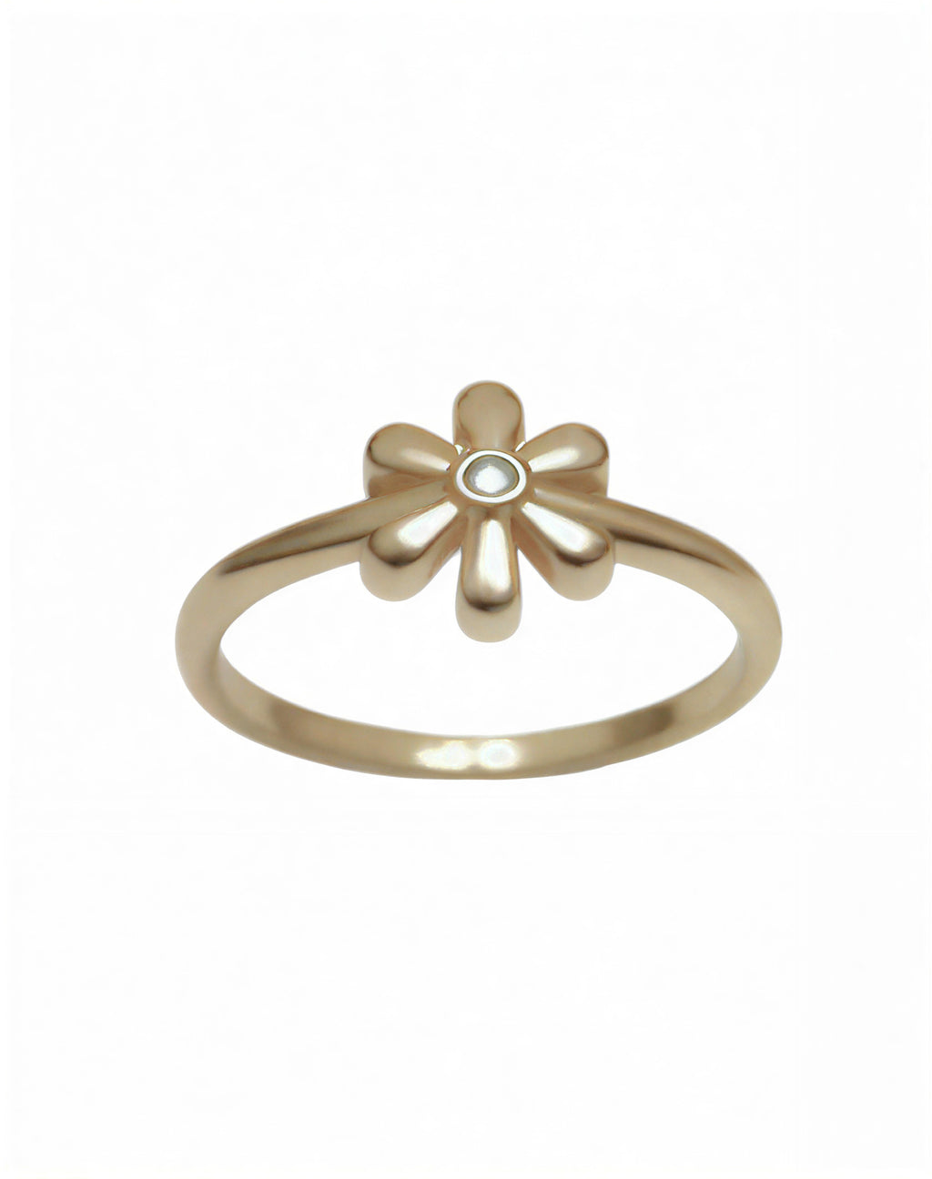 Rose Gold Plated Floral Finger Ring for Women | Minimal Flower Design Adjustable Ring - VAYNORA JEWELS
