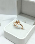 Rose Gold Plated Floral Finger Ring for Women | Minimal Flower Design Adjustable Ring - VAYNORA JEWELS
